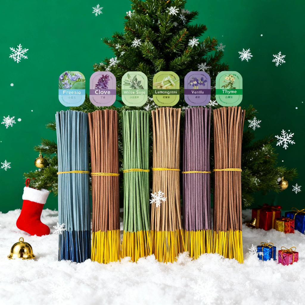 6 Sets of 155-Piece Aromatherapy Stick Sets, 25.5 Inches, Including Clove, Freesia, Sage, White Musk, Lemongrass, Vanilla, Suitable for Yoga and Meditation, Suitable for Home, Restaurants, Tea Rooms, Offices, Etc., Air Purification, Suitable for Aromathe